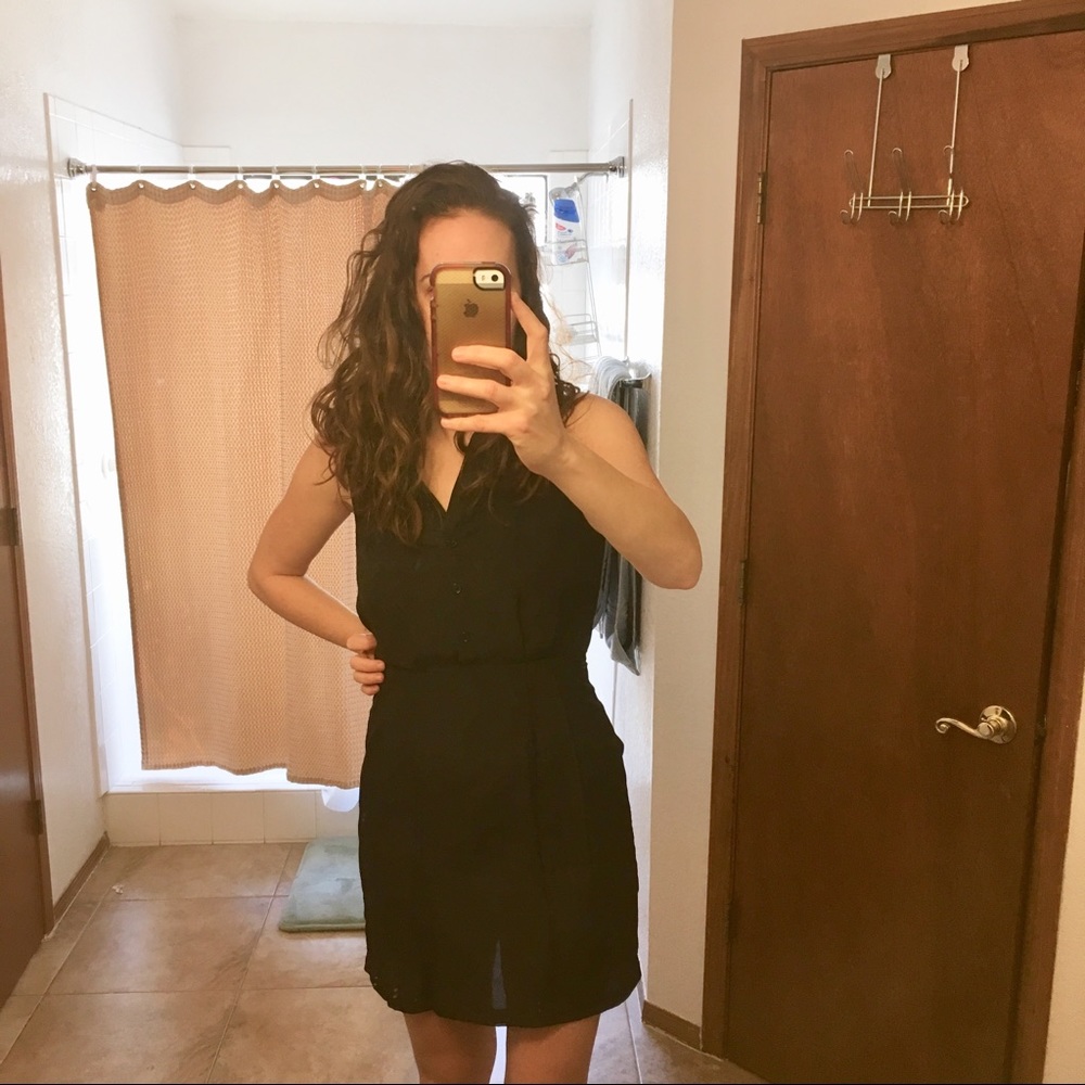 Black sexy dress with V neck